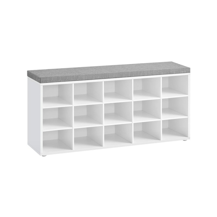 Songmics Bancs De Rangement | Vasagle-Banc-A-Chaussures-Blanc-Lhs15