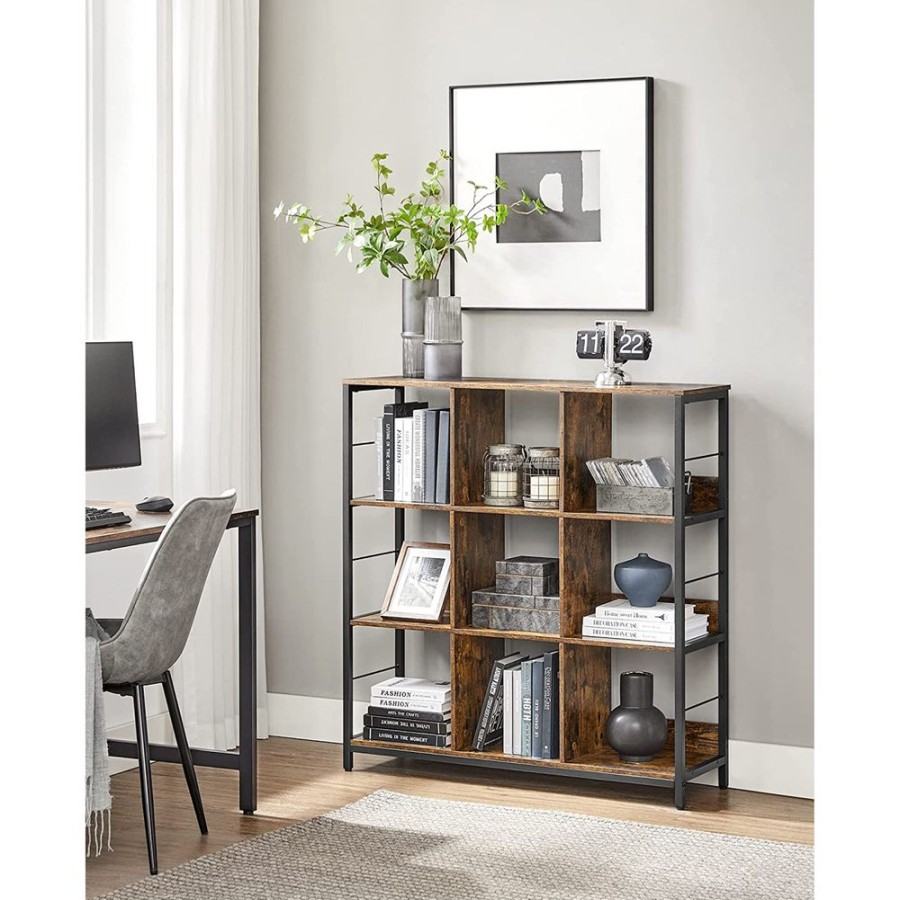 Songmics Etageres & Bibliotheques | Vasagle-Etagere-9-Cases-Industriel-Lls112