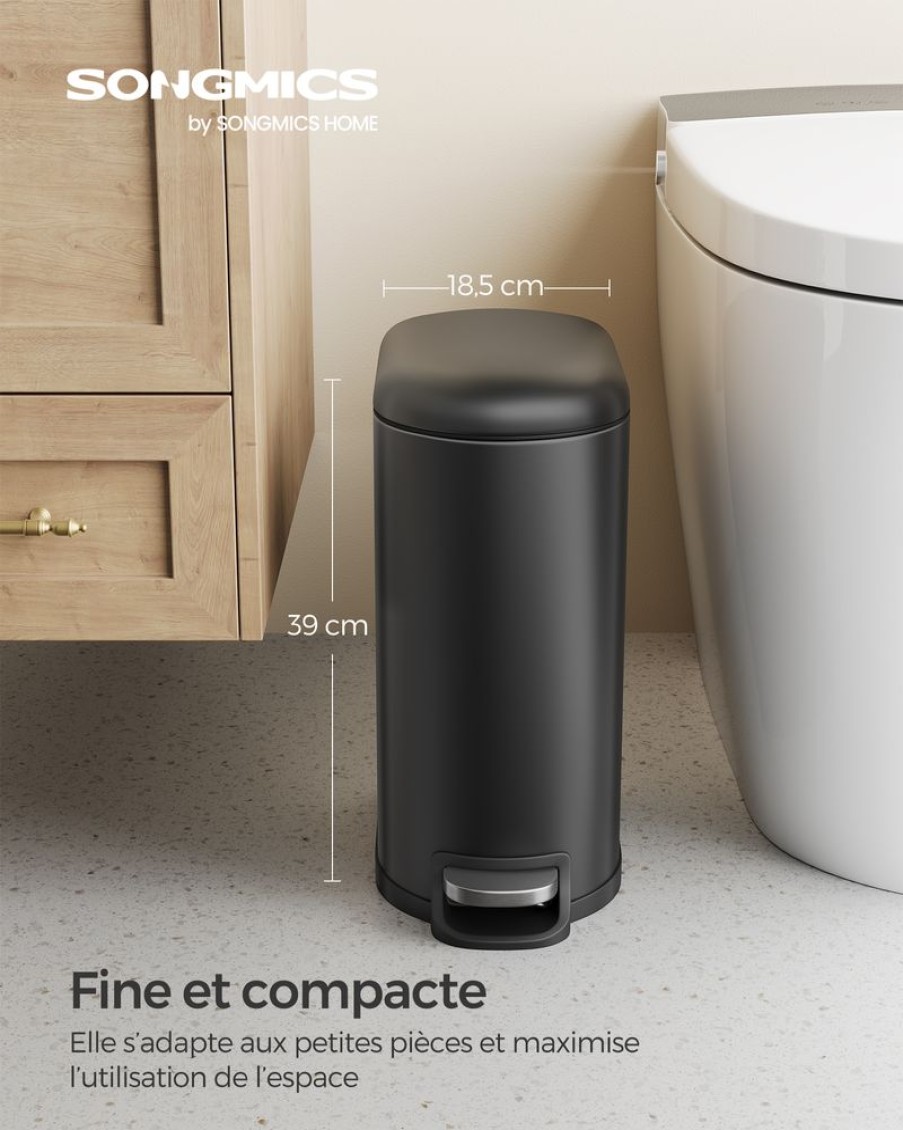 Songmics Poubelles | Songmics-Poubelle-De-Salle-De-Bain-10L-Ltb010