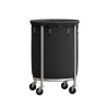 Songmics Paniers A Linge | Songmics-Panier-A-Linge-Avec-Roulettes-110L-Noir-Et-Argent-Rls002