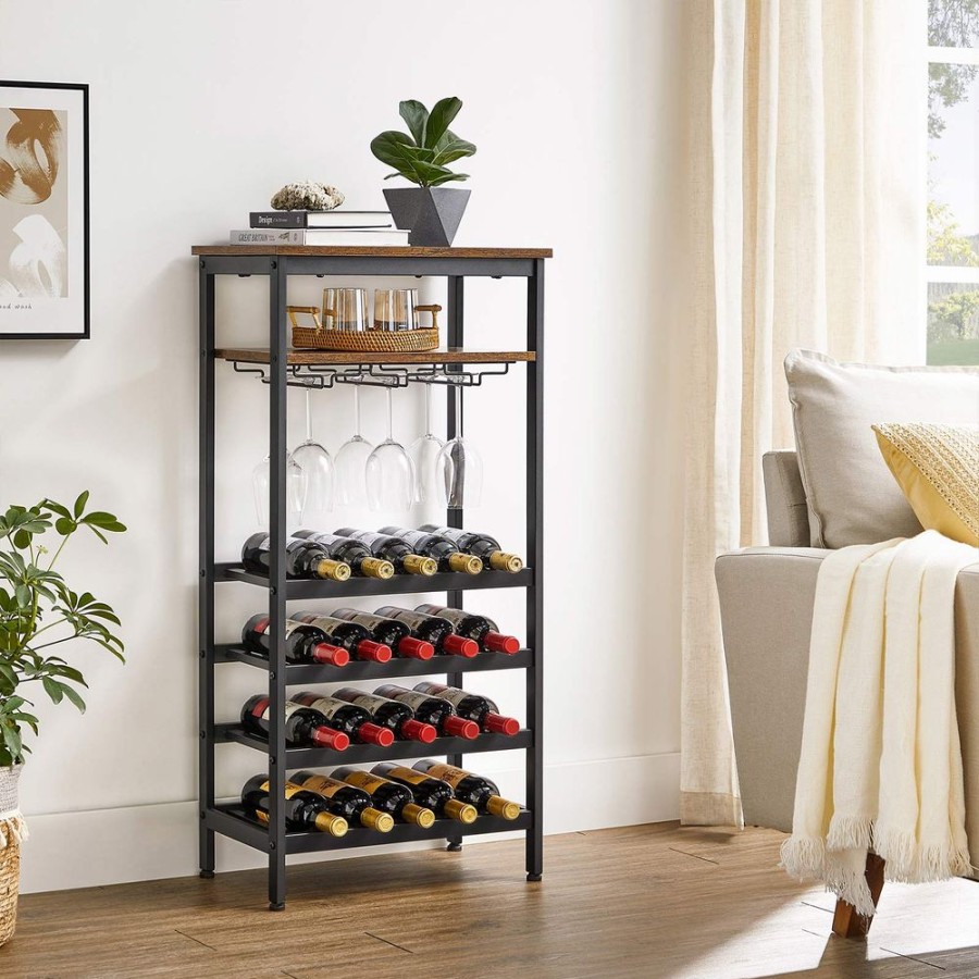 Songmics Etageres & Bibliotheques | Vasagle-Etagere-A-Vin-20-Bouteilles-Lwr020