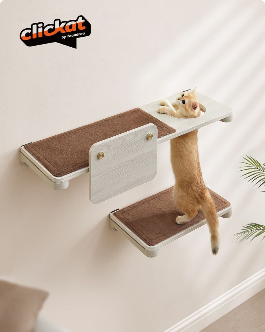 Songmics Clickat | Clickat-Large-Etagere-Murale-Pour-Chat-Avec-Tapis-En-Tissu-Pck008