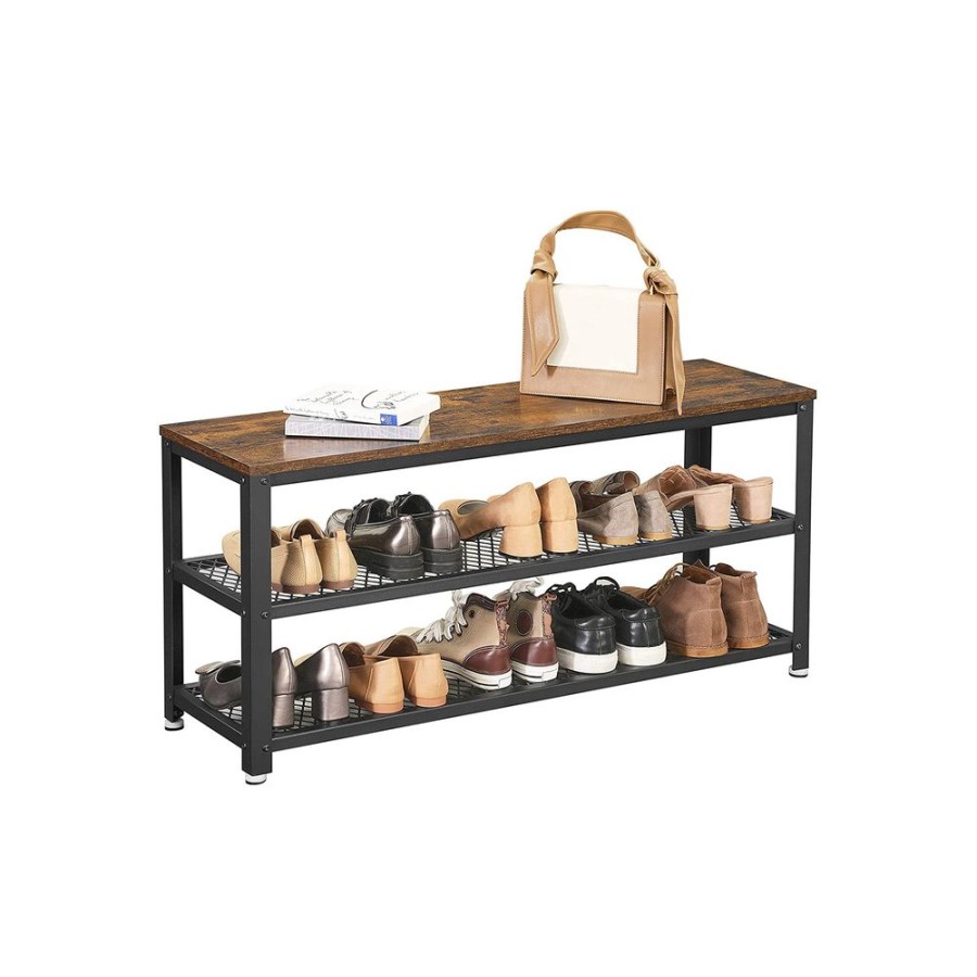 Songmics Bancs De Rangement | Vasagle-Banc-A-Chaussures-2-Niveaux-Lbs078