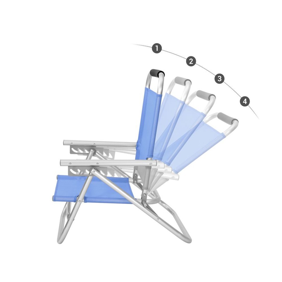 Songmics Chaises De Camping | Songmics-Chaise-De-Plage-Portable-Bleu-Gcb65