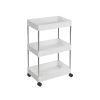 Songmics Etageres De Salle De Bain | Songmics-Chariot-3-Bacs-Blanc-Ksc009