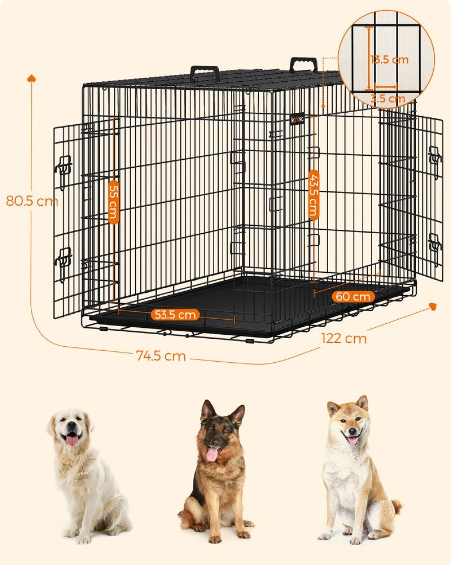 Songmics Cages Pour Chien | Feandrea-Cage-Pour-Chien-Pliable-Transportable-Ppd48