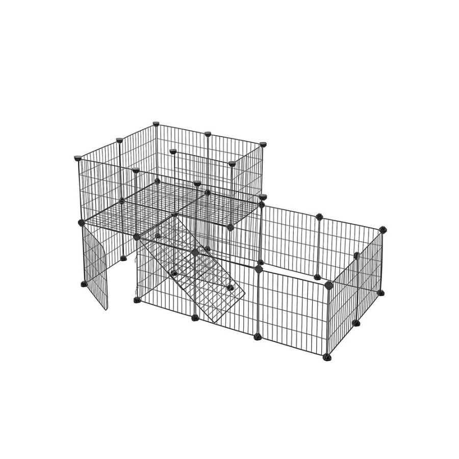 Songmics Cages Pour Chien | Songmics-Enclos-Modulable-2-Niveaux-Lpi06