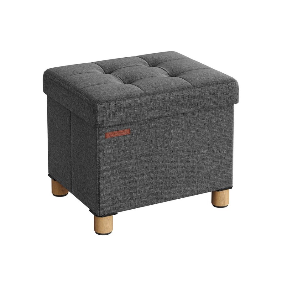 Songmics Bancs De Rangement | Songmics-Banc-Avec-Angement-Pliable-Gris-Fonce-Lsf012