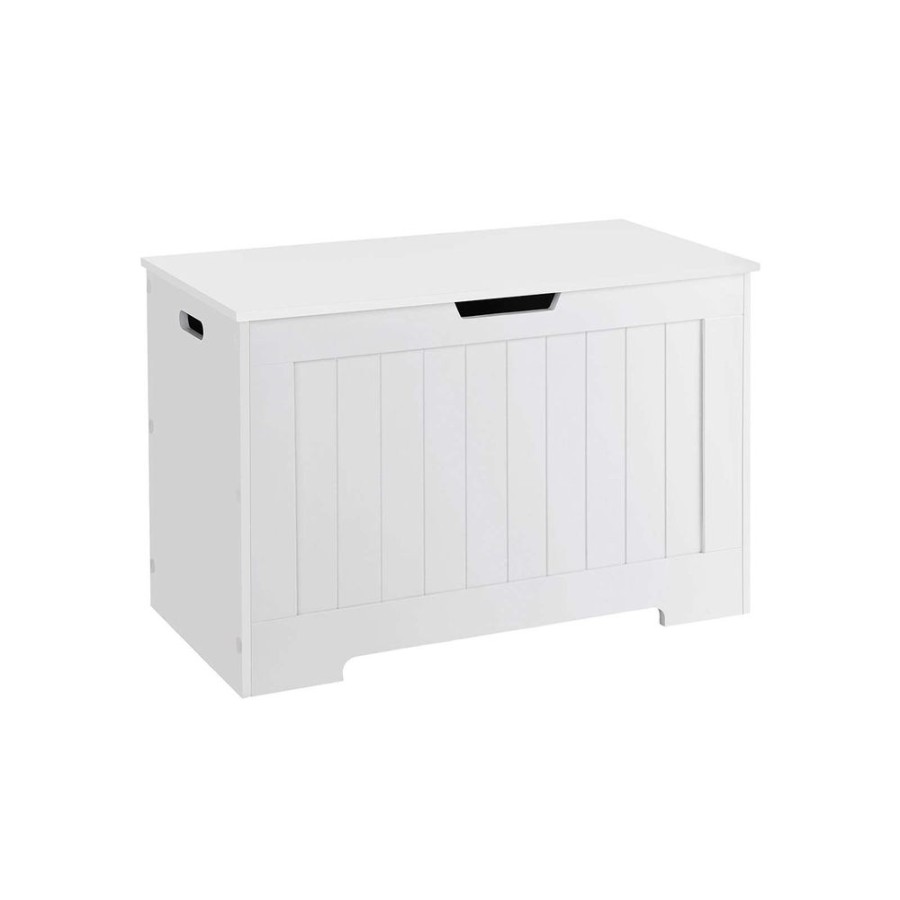 Songmics Bancs De Rangement | Vasagle-Coffre-De-Rangement-Bois-Blanc-Lhs11