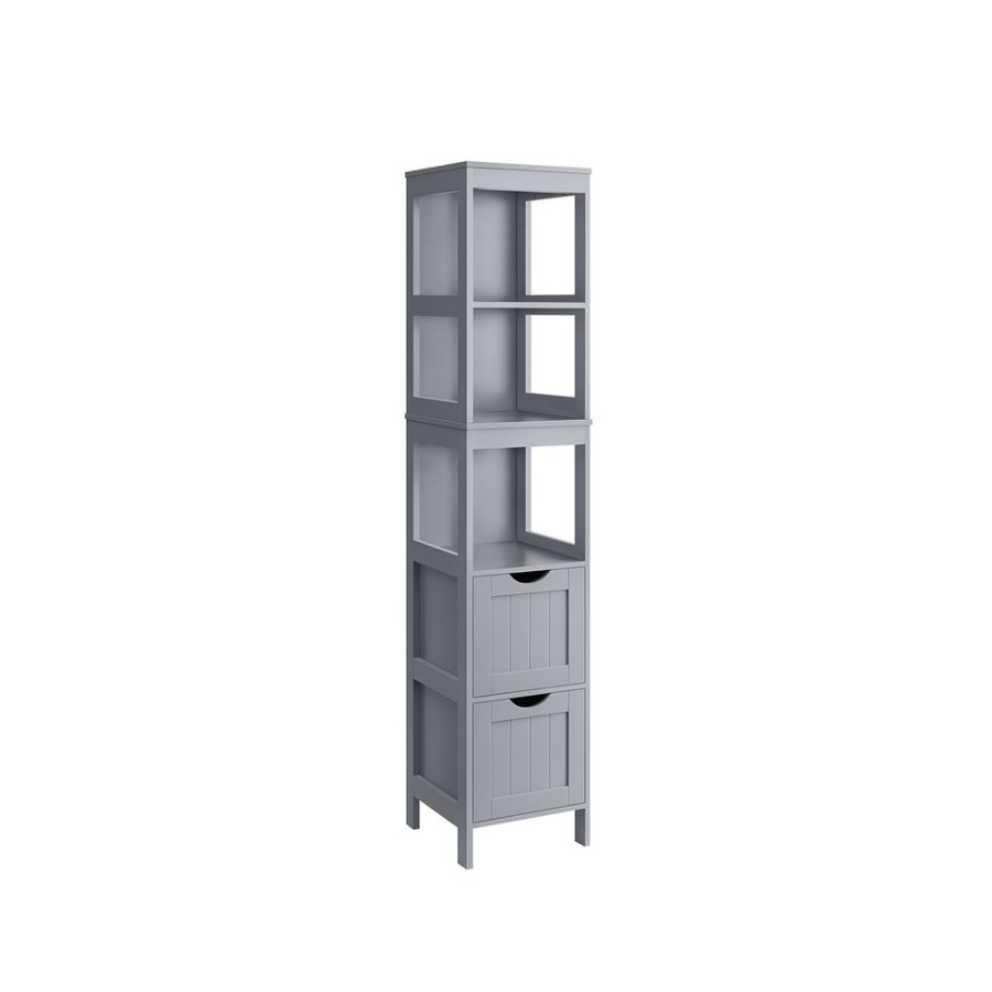 Songmics Placards | Vasagle-Armoire-Salle-De-Bain-Gris-Tourterelle-Bbc066