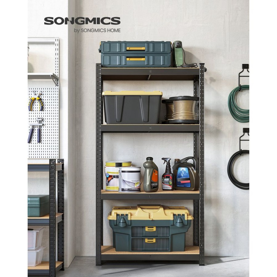 Songmics Etageres | Songmics-Etagere-De-Rangement-A-4-Niveaux-Noir-Glr044