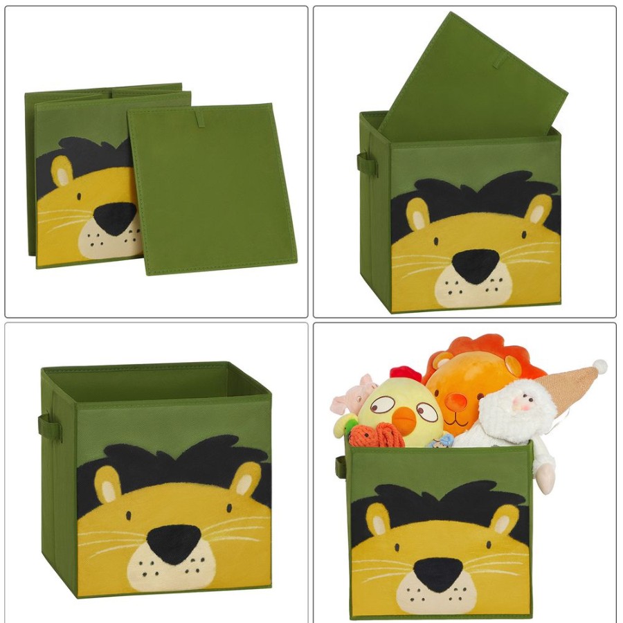 Songmics Rangements A Cubes | Songmics-Boite-Rangement-Lion-Chat-Lapin-Rfb075