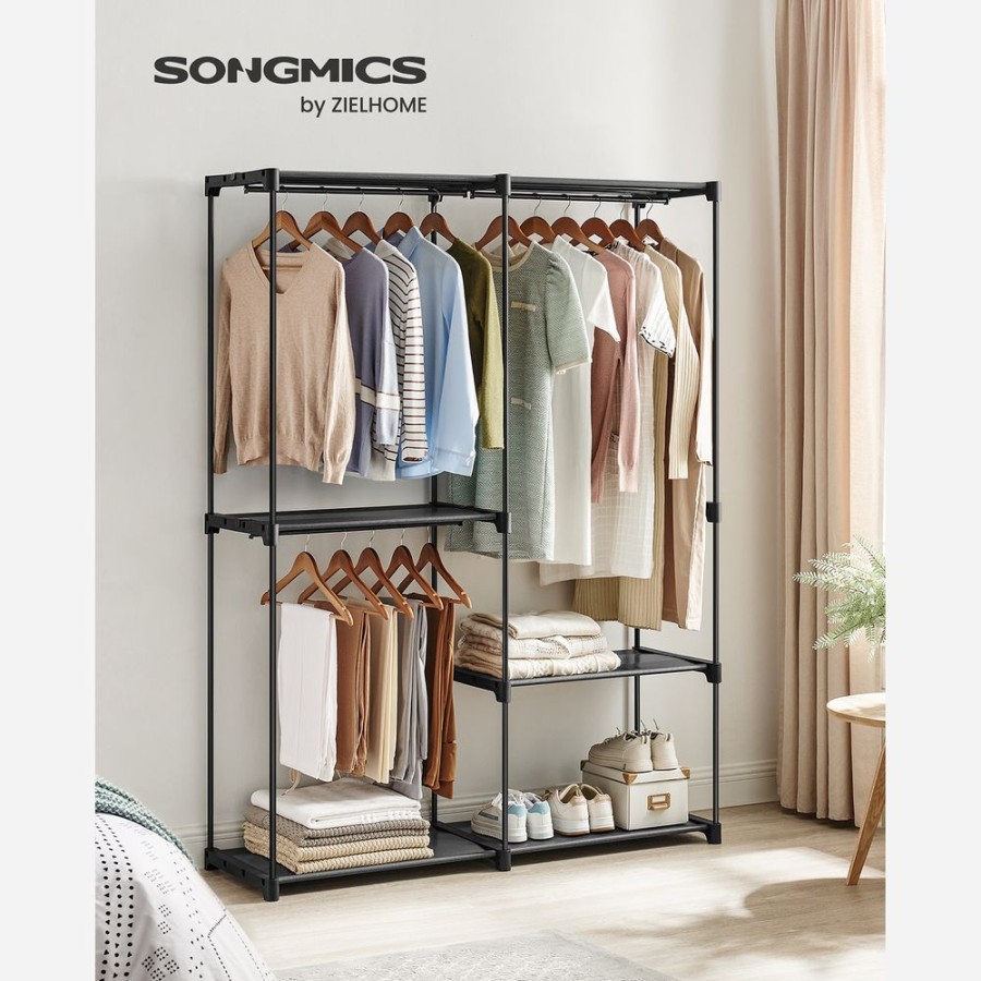 Songmics Armoires & Garde-Robes | Songmics-Armoire-Ouvert-Noir-B34Ryg025