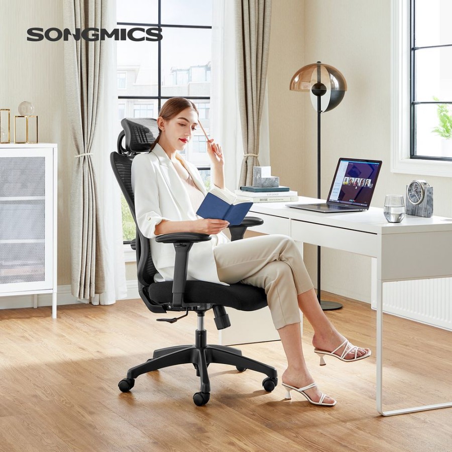 Songmics Fauteuils De Bureau | Songmics-Fauteuil-Dordinateur-Ergonomique-Reglable-Noir-Obn063