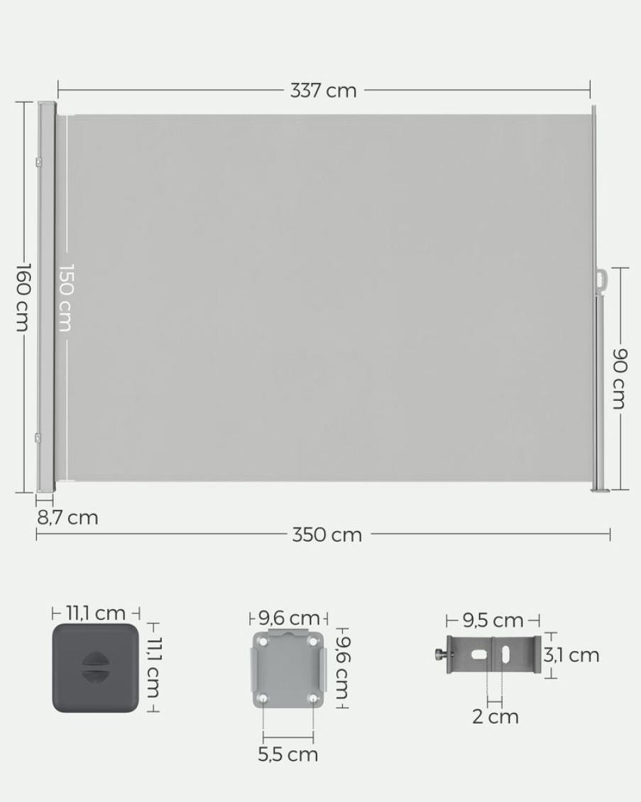 Songmics Stores Lateraux | Songmics-Store-Lateral-Avec-Caisson-En-Acier-Gsa565