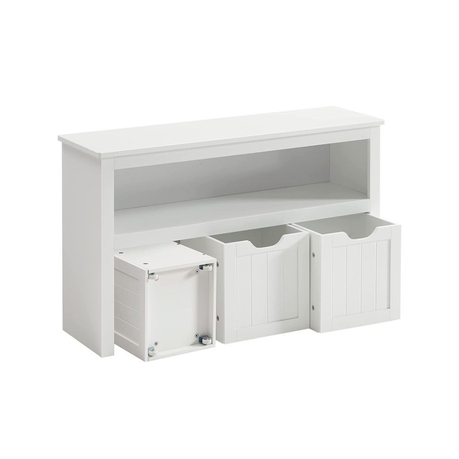 Songmics Bancs De Rangement | Vasagle-Meuble-Rangement-Enfant-Blanc-Lhs380