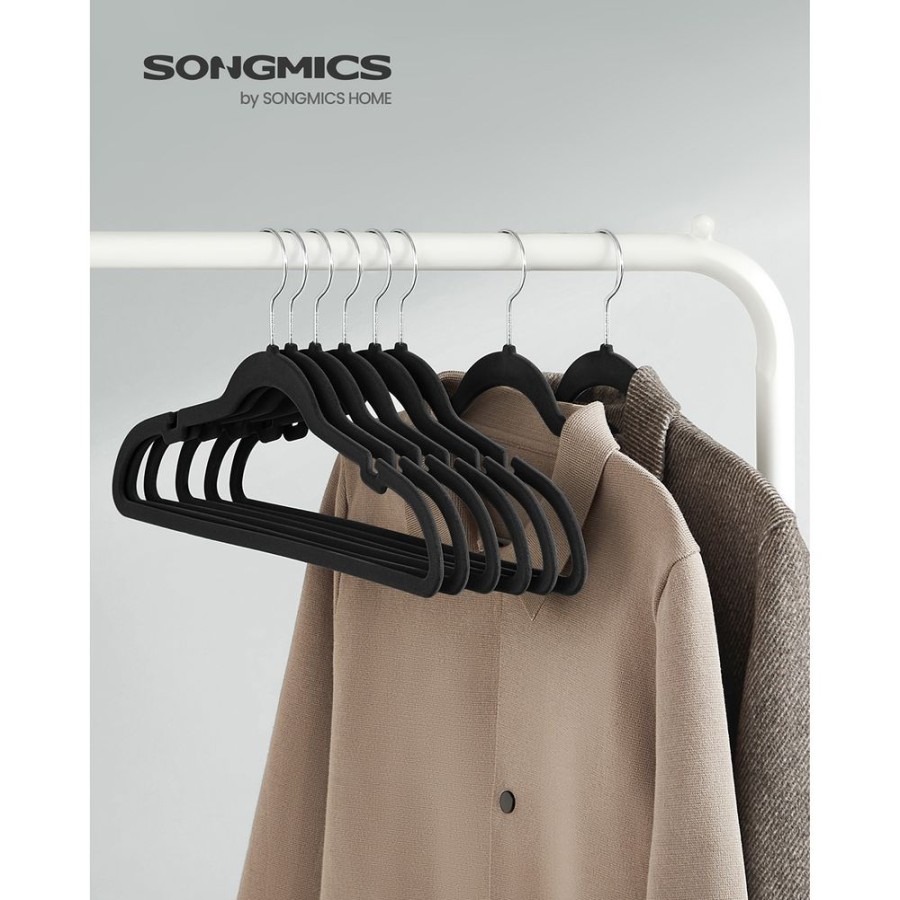 Songmics Cintres | Songmics-30-Cintres-En-Velours-Antiderapant-Noir-Crf029