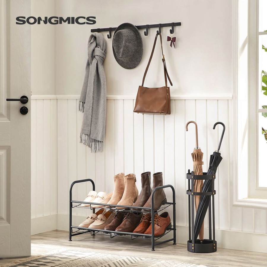 Songmics Bancs De Rangement | Songmics-Meuble-Chaussures-2-Niveaux-Noir-Lmr065