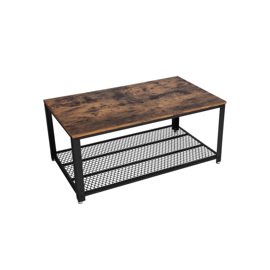 Songmics Tables Basses | Vasagle-Table-Basse-Avec-Etagere-Grillagee-Lct61