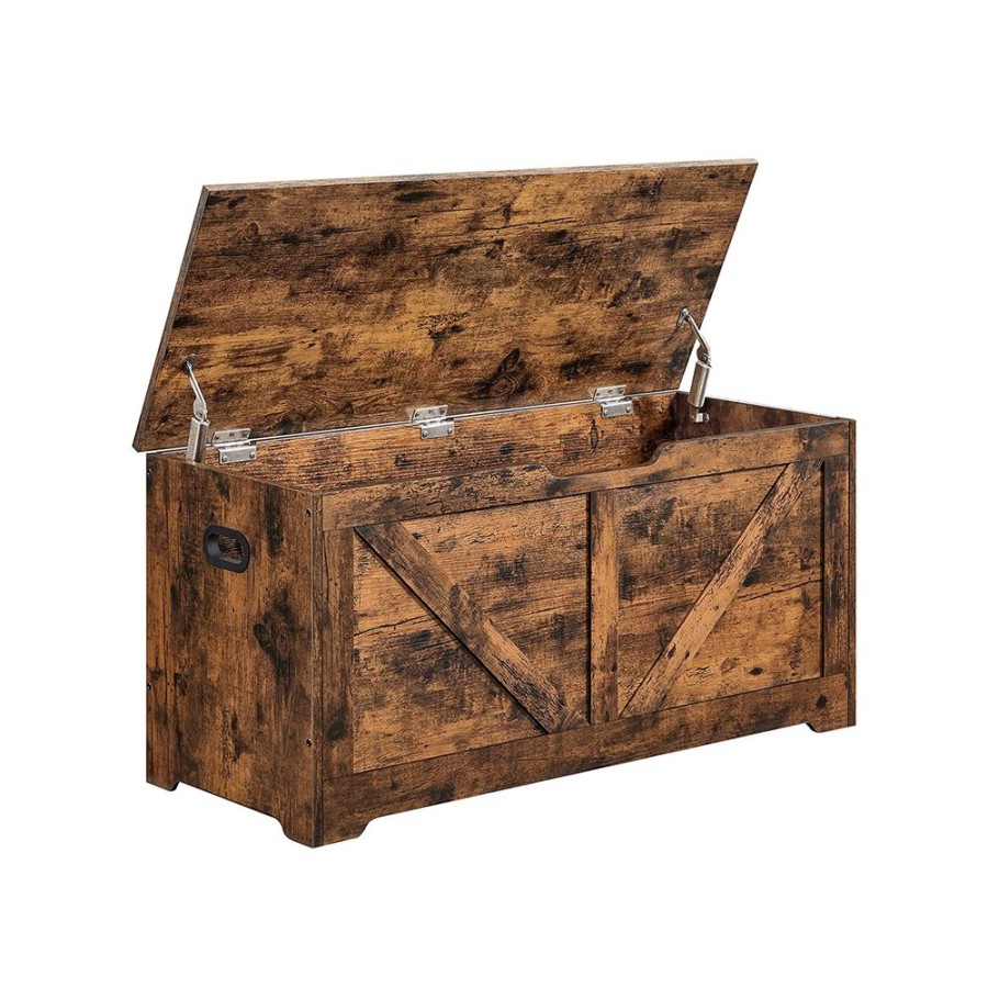 Songmics Bancs De Rangement | Vasagle-Coffre-De-Rangement-Avec-2-Charnieres-De-Securite-Lsb060