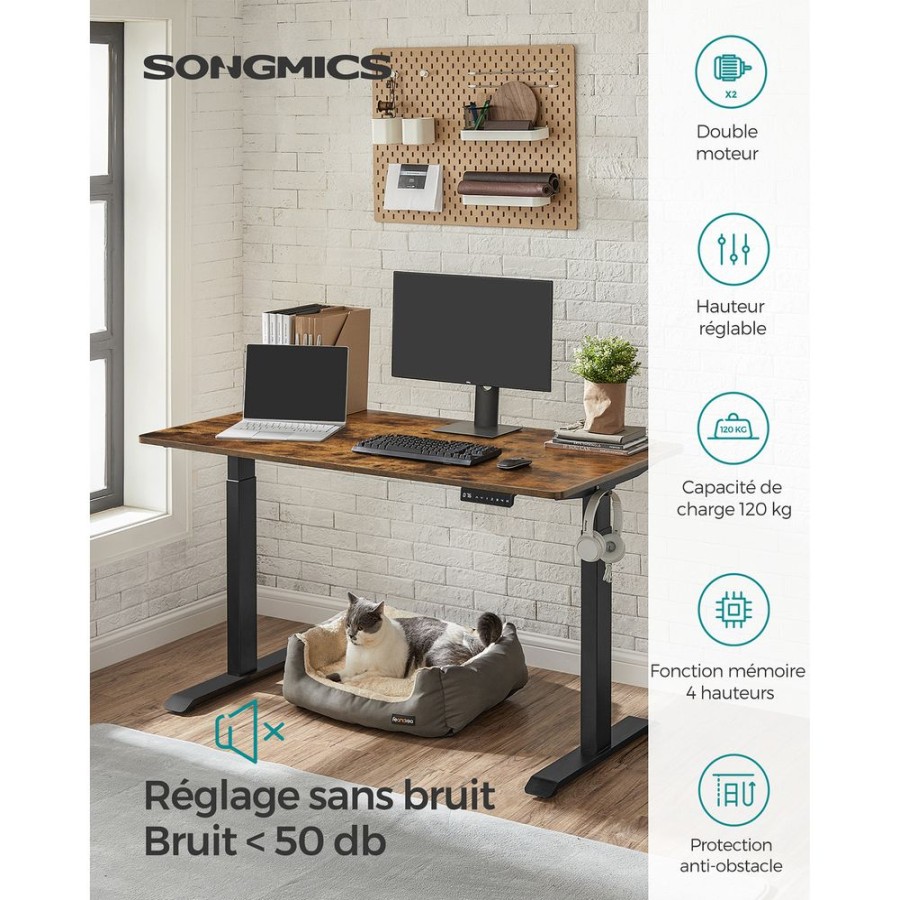 Songmics Bureaux Assis-Debout | Songmics-Bureau-Electrique-140-Cm-Industriel-Lsd202