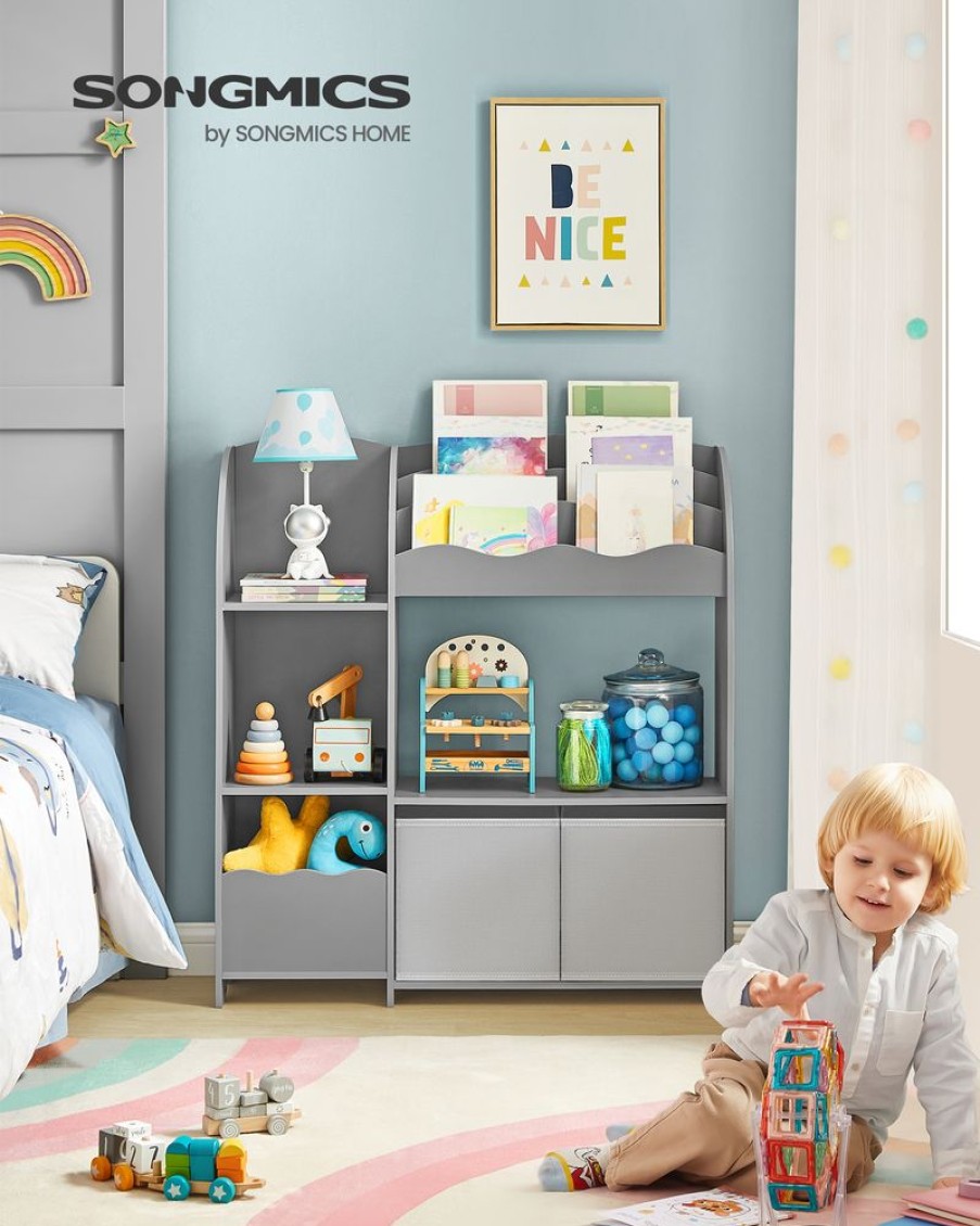 Songmics Etageres & Bibliotheques | Songmics-Etagere-De-Rangement-Pour-Enfants-Gris-Tourterelle-Gkr042