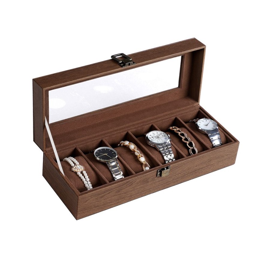 Songmics Boites A Montres | Songmics-Boite-A-Montres-Marron-Jwb006