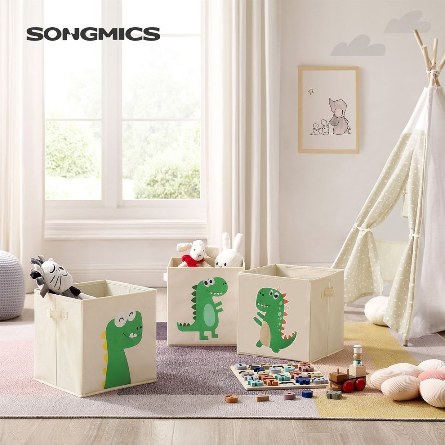 Songmics Etageres & Bibliotheques | Songmics-3-Boites-Enfant-Dinosaure-Rfb704