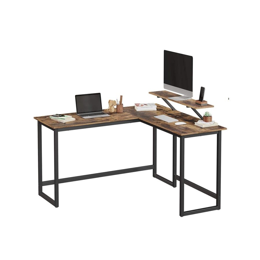 Songmics Bureau | Vasagle-Bureau-Avec-Rehausseur-Decran-Lwd56