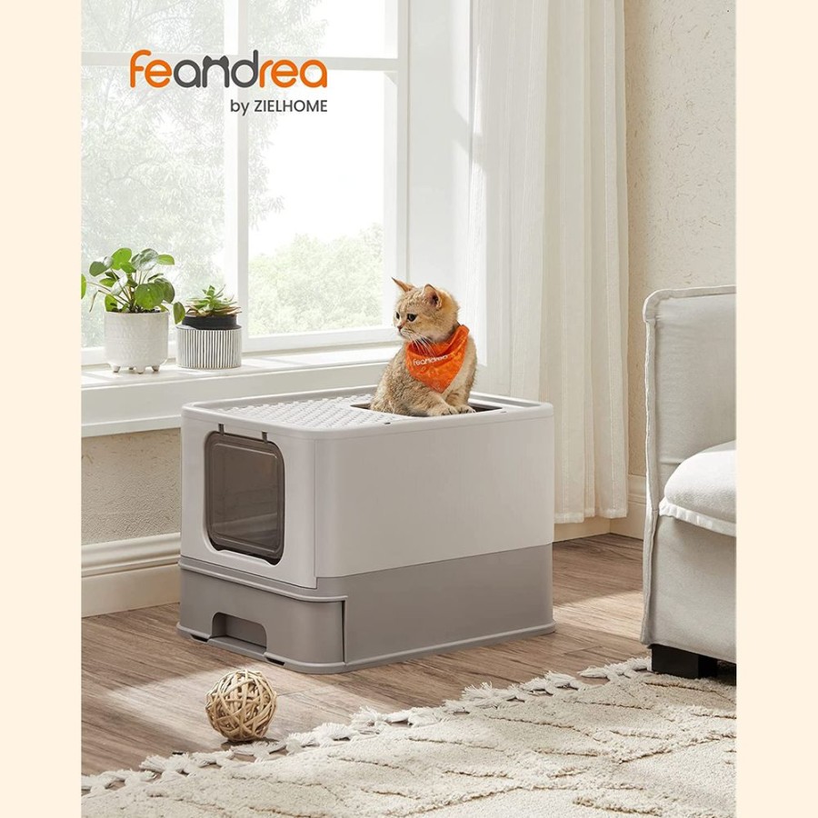 Songmics Maisons De Toilettes | Feandrea-Bac-Litire-Ferm-Pour-Chat-B34Ppt001