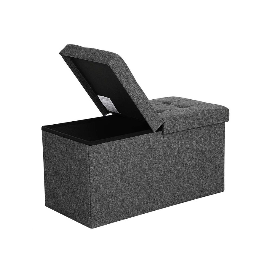 Songmics Bancs De Rangement | Songmics-Banc-Rangement-80L-Gris-Fonce-Lsf46