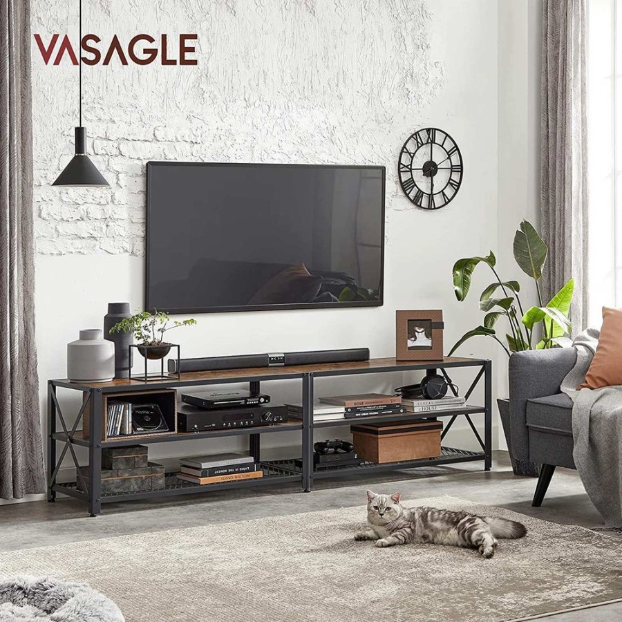 Songmics Meubles Tv | Vasagle-Meuble-Tv-Avec-Etageres-Ltv096