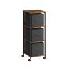 Songmics Caissons De Bureau | Vasagle-Caisson-Bureau-Mobile-3-Tiroirs-Marron-Rustique-Noir-Ofc058