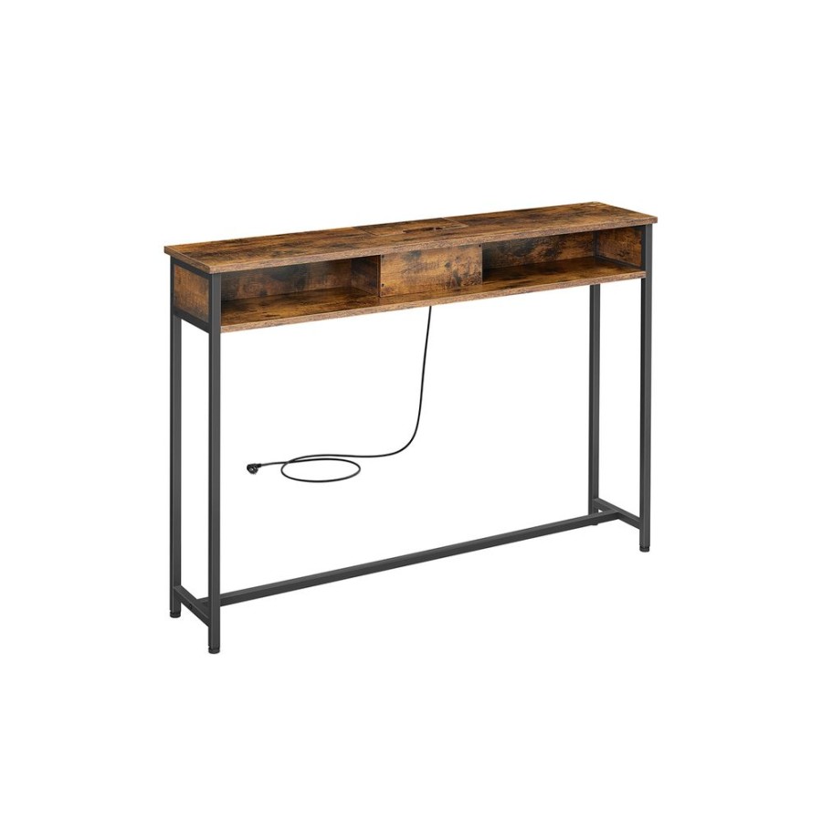 Songmics Tables Consoles | Vasagle-Table-Console-Fine-Noir-Boise-Lnt111