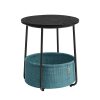 Songmics Tables D'Appoint | Vasagle-Table-Basse-Ronde-Avec-Panier-Let223