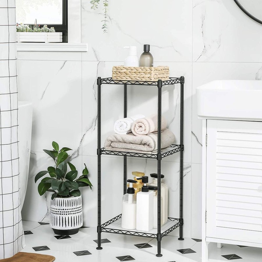 Songmics Etageres De Salle De Bain | Songmics-Etagere-A-3-Niveaux-Lgr103