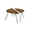 Songmics Tables Basses | Vasagle-Tables-Gigognes-Marron-Rustique-Lnt012