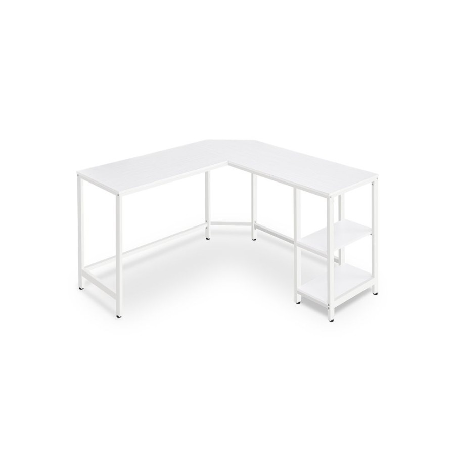 Songmics Bureau | Vasagle-Bureau-Avec-Rangement-En-L-Blanc-Erable-Lwd072