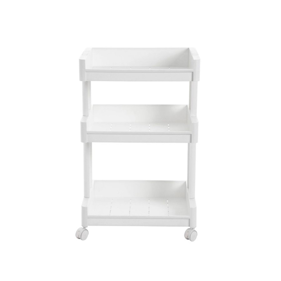 Songmics Etageres & Bibliotheques | Songmics-Etagere-4-Roulettes-Blanc-Ksc01