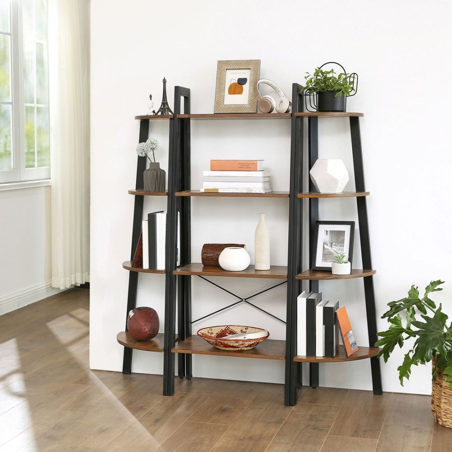 Songmics Etageres & Bibliotheques | Vasagle-Etagere-Echelle-A-4-Niveaux-Industriel-Lls44