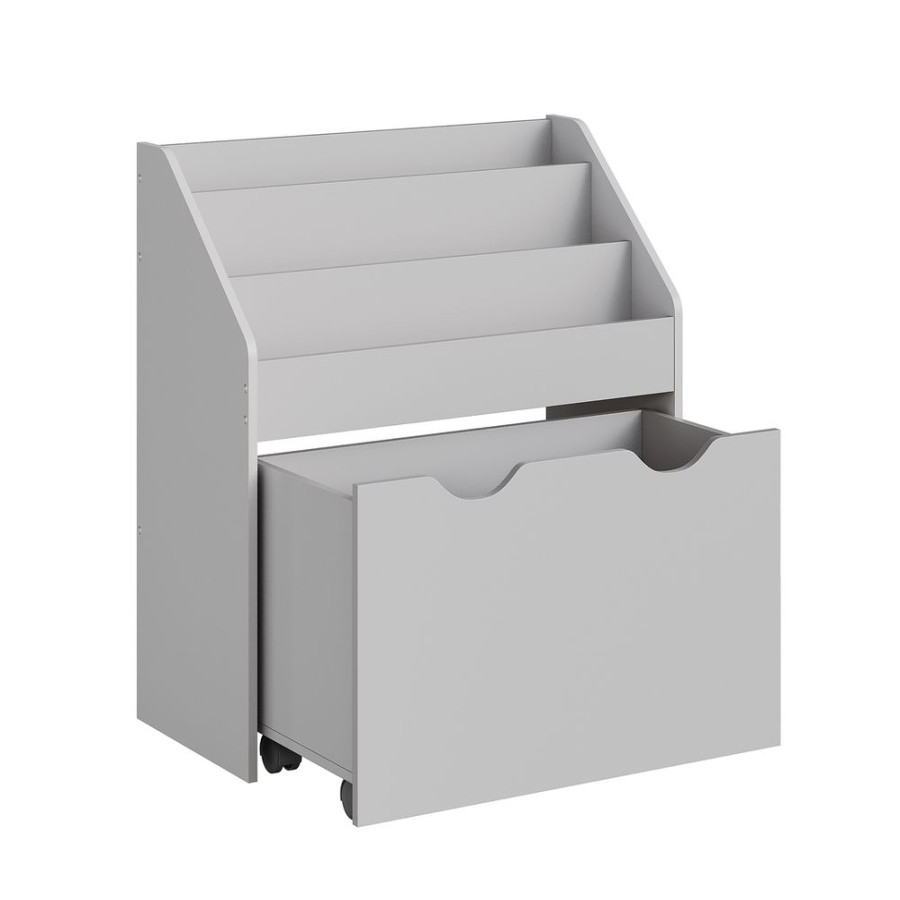 Songmics Etageres & Bibliotheques | Songmics-Etagere-Pour-Jouets-3-Compartiments-1-Boite-Gris-Tourterelle-Gkr041