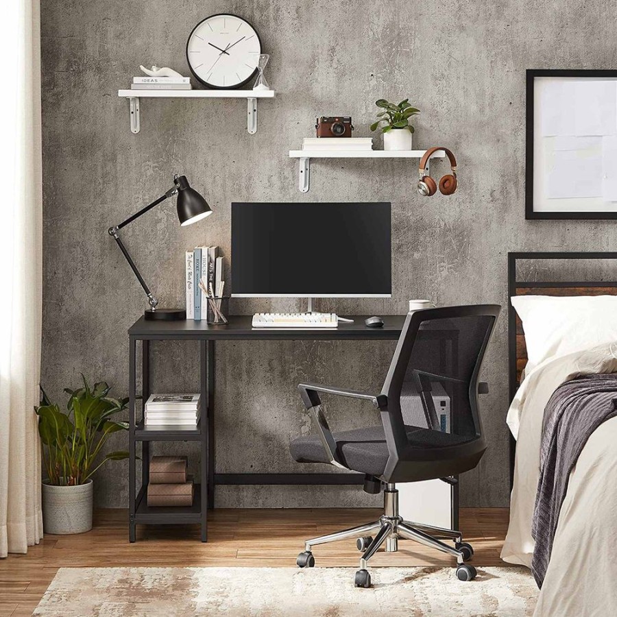 Songmics Bureau | Vasagle-Bureau-Rangement-120-Cm-Noir-Lwd047