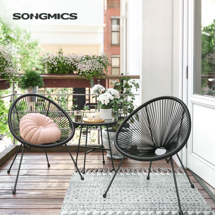 Songmics Chaises D'Exterieur | Songmics-Salon-De-Jardin-3-Pieces-Ggf013