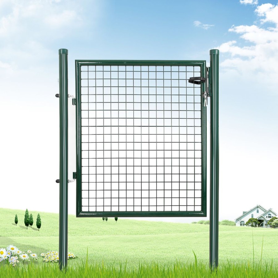 Songmics Portillons | Songmics-Portillon-De-Jardin-En-Acier-Galvanise-Ggd150